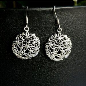 Filigree flower lace earrings in Sterling Silver 🆕